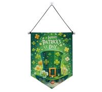 St.patrick Cartoon Green Dwarf appeso banner in tessuto con asta telescopica divertente banner festa banner e decorazioni per interni, esterni partito suministros para fiesta de a?o nuevo