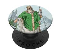 St Patrick Catholic Saint Patricks Day Snakes Irlanda PopSockets PopGrip Adesivo