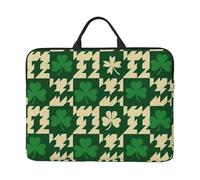 St. Patrick Clover Houndstooth 14 Pollici Custodia per computer portatile portatile con chiusura a cerniera