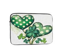 St.Patrick - Custodia per computer portatile da 13 pollici con trifoglio e cuore, borsa per computer da lavoro, impermeabile, antiurto, custodia per notebook