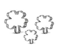 St Patrick Day Cookie Cutter Set - 3 Piece Stainless Steel | Clover And Four Leaf Clover Shapes,Irish Baking Gadget For Fondant, Bread, Cookies, Cake, Dessert, Kitchen Tool For Home Baking Parties