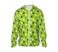 St Patrick - Felpa con cappuccio a maniche lunghe con zip e tasche, nero/bianco, M