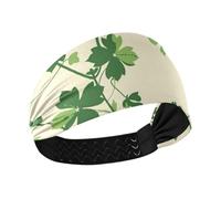St.patrick Fiori Verde Antiscivolo Sport Fasce per le donne Elastiche Sudore per la testa per Calcio Tennis Ciclismo lavaggio viso