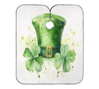 St. Patrick Hat Clover Unisex Mantello Da Barbiere Con Chiusura A Gancio Mantella Taglio Capelli Antiaderente Mantella Parrucchiere Per Uso Domestico Parrucchieri Acconciatura 168X140Cm