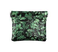 St.patrick - Mini portamonete da donna in pelle verde con fiori