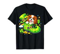 St Patrick’s Day Cavalier King Charles Spaniel Leprechaun Maglietta