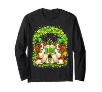 St Patrick’s Day Cavalier King Charles Spaniel Shamrock Maglia a Manica
