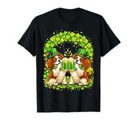 St Patrick’s Day Cavalier King Charles Spaniel Shamrock Maglietta