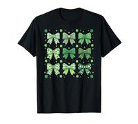 St Patrick’s Day Green Shamrock Bow Coquette St Patricks Day Maglietta