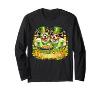 St Patrick’s Day Irish Australian Shepherd Beer Shamrock Men Maglia a Manica