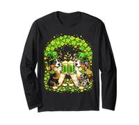 St Patrick’s Day Irish Australian Shepherd Beer Shamrock Men Maglia a Manica