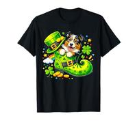 St Patrick’s Day Irish Australian Shepherd Leprechaun Shoe Maglietta