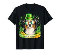 St Patrick’s Day Irish Australian Shepherd Lucky Shamrock Maglietta