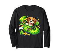 St Patrick’s Day Irish Beagle Leprechaun Shoe Shamrock Maglia a Manica