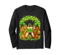 St Patrick’s Day Irish Cocker Spaniel Beer Shamrock Men Maglia a Manica