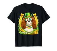 St Patrick’s Day Irish English Springer Spaniel Shamrock Maglietta