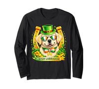 St Patrick’s Day Irish Labrador Retriever Lucky Shamrock Maglia a Manica