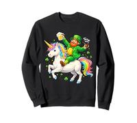 St Patrick’s Day Leprechaun Riding Unicorn Rainbow Clover Felpa