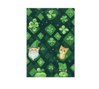 St. Patrick's Cartoon Cat Green Clover piccole bandiere all'aperto bandiere all'aperto banner per la decorazione esterna 28x40 double sided