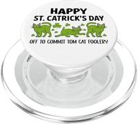 St Patricks Cat Off to Commit Tomfoolery Irish Saint Catrick PopSockets PopGrip per MagSafe