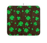 St Patricks Clovers - Tappetino scolapiatti ultra assorbente, grande cuscinetto resistente al calore, tappetino arcobaleno da cucina per piatti, 45,7 x 61 cm