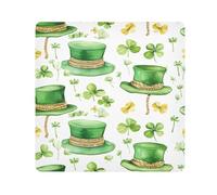St. Patrick's Clovers Top Hat Camera Wrap Cloth, Squares Magic autoadesivo panno per obiettivo macchina fotografica antigraffio protezione obiettivo borsa di panno 35,1 x 35,1 cm, Multicolore,