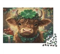 St. Patrick's Cow 1000 Pezzi Cartone Extra Spesso Pacchetto Puzzle Per Adulti Sfida Del Gioco Educativo Decorazione Murale Idea Regalo 38x26cm/1000pcs