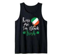St Patricks Day Afro African Pride Kiss Me I'm Black Irish Canotta