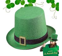 St Patricks Day Cappello da folletto - Verde irlandese Day Party Cappello a cilindro con design, divertente accessorio per costume per uomini, donne e bambini, cappello da folletto irlandese per la