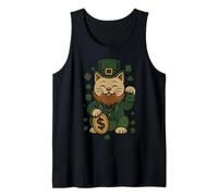 St Patrick's Day Cat Statue Lucky Clover Charm Adult Kids Canotta