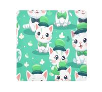 St. Patrick's Day Cats1 panno per fotocamera, quadrato magico autoadesivo panno per obiettivo fotocamera antigraffio protezione obiettivo borsa di panno per il trucco 35,1 x 35,1 cm, Multicolore,