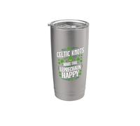 St Patricks Day Celtic Nodi Leprechaun Happy Bicchiere termico in acciaio inox doppia parete
