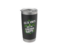 St Patricks Day Celtic Nodi Leprechaun Happy Bicchiere termico in acciaio inox doppia parete
