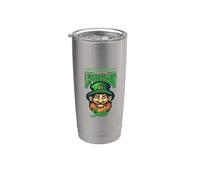 St Patricks Day Criptovalute Leprechaun Smile Bicchiere termico in acciaio inox doppia parete