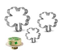 St Patricks Day Dessert Cutter, Shamrock Kitchen Baking Mold, Rust Resistant Easy Clean Baking Accessory, Stainless Steel Cheese Cutter Tool for Irish Party Cake Snack Home, 3.94x3.74x1.97 Inch