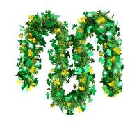 St Patricks Day Garland, 200cm Shamrock Green Home Decor, Festive St Patricks Day Decoration for Weddings, Farmhouse, Bedroom, Bathroom, Home, Winter, Hallway, Offices, Holiday, Birthday Party