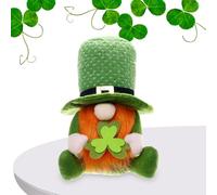 St Patricks Day Gnomes - Faceless Leprechaun Dwarf, Green Shamrock Decor, Swedish Tomte Collectible Figurines | Ornamento a vassoi animati per Shelf Holiday Display and Celebration