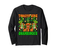 St. Patricks Day Gnomes for Shenanigans Squad Cute Shamrock Maglia a Manica