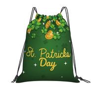St Patrick'S Day Green Shamrock Pattern Sports Uomo Donna Zaino Con Coulisse Resistente Borsa Con Coulisse Grande Sacchetto Sportivo Per All'Aperto Yoga Palestra