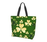 St. Patrick's Day Green Shamrock Women Shopping di generi alimentari Tote Bag Borse a tracolla riutilizzabili Patern Ladies Handbag