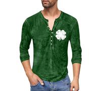 St Patricks Day Henley Scollo a maniche lunghe Maglietta a maniche lunghe con scollo a maniche lunghe, 24-verde scuro, M
