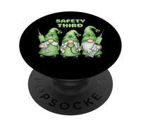 St Patricks Day Infermiera Gnomi Sicurezza Terzo Umorismo medico PopSockets PopGrip Adesivo