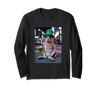 St Patricks Day Irish Hare Bling 67 Birra Opera d'Arte Maglia a Manica