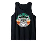 St Patricks Day Koala Shamrock Hat Retro Canotta