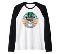 St Patricks Day Koala Shamrock Hat Retro Maglia con Maniche Raglan