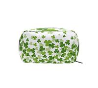 St. Patrick's Day Leaf Fly Makeup Bag Organizer portatile Borsa cosmetica per custodia da viaggio per trucchi, regali, borsa da toilette per uso quotidiano per ragazze e donne