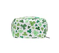 St. Patrick's Day Leaves Doodle Trousse per trucchi Organizzatore portatile Trousse cosmetica per trousse da viaggio, regali, borsa da toilette per uso quotidiano per ragazze e donne