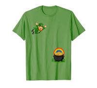 St Patricks Day Leprechaun Che Si tuffa nel Tesoro Maglietta