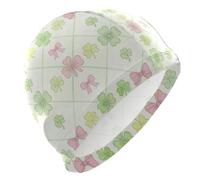 St Patricks Day Lucky Bow donne cuffie da nuoto per capelli corti calvi nuoto impermeabile per le donne Protezione dei capelli e riduzione della resistenza gorro para nadar