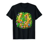 St Patricks Day Lucky Horseshoe Clover Simboli Maglietta
